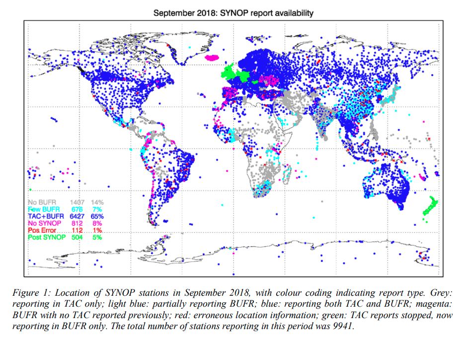 SYNOP weather station distribution
